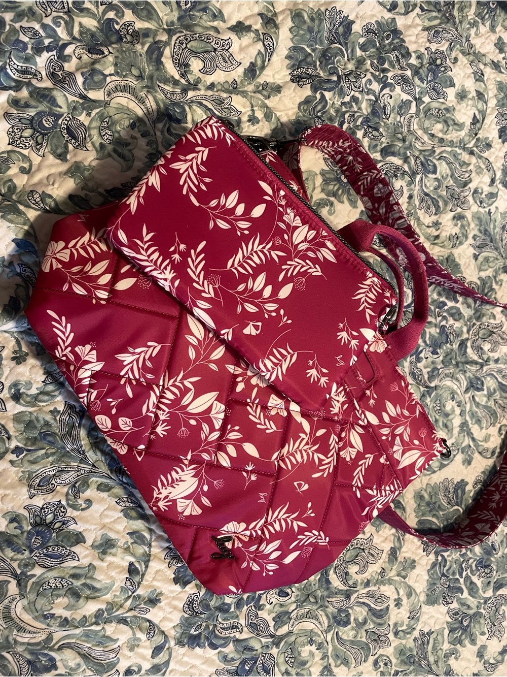 Lug tenor 2 Floral Quilted Tote Bag - Pink